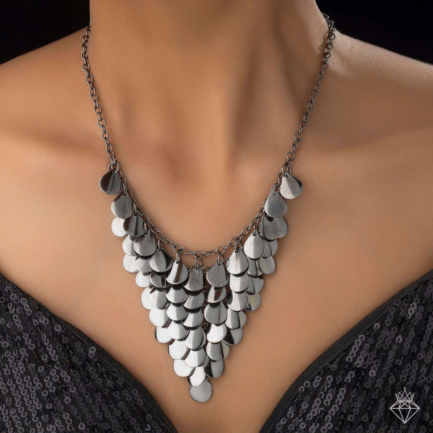 Maison Kystria Anti-Tarnish Drop Charm Statement Necklace✨
