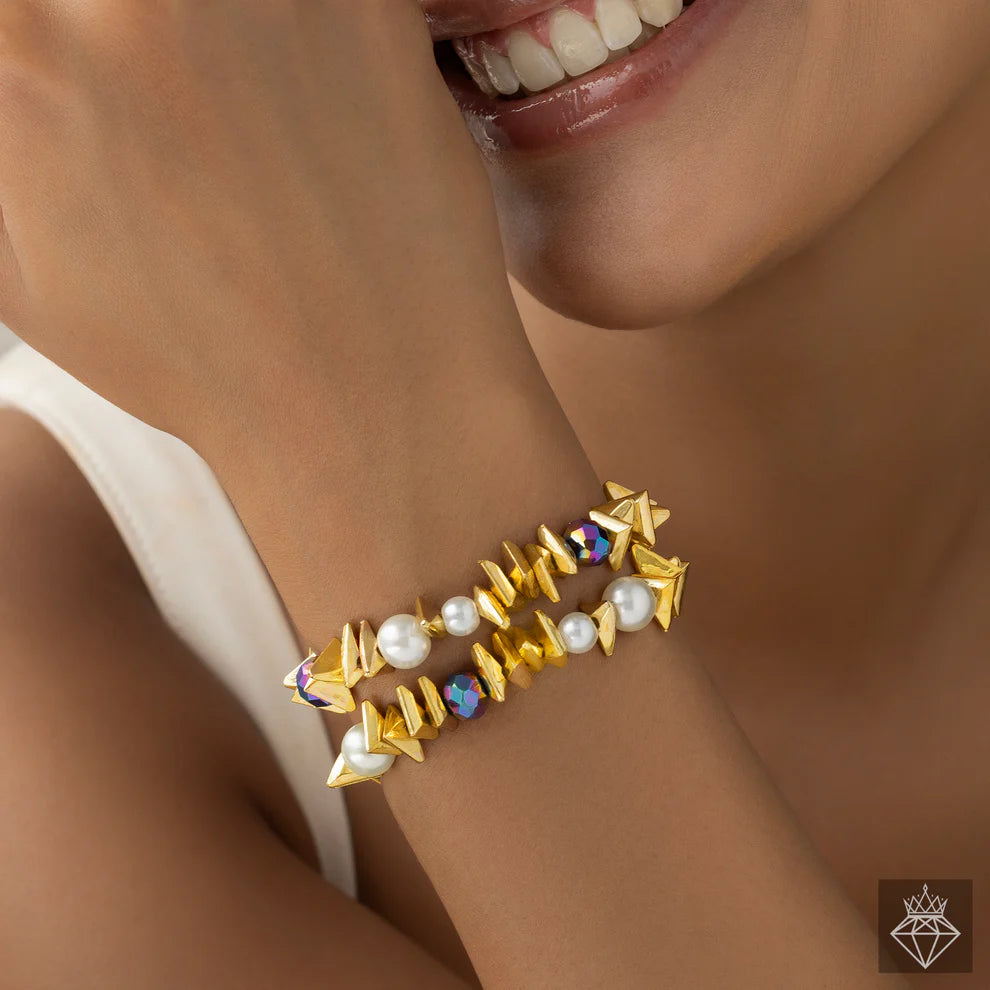 Maison Kystria Anti-Tarnish Multilayer Stretchable Bracelets (Adjustable Size)