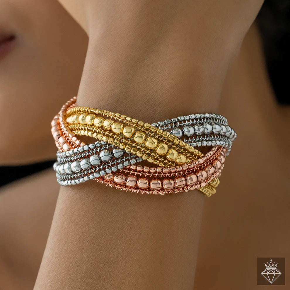 Maison Kystria Anti-Tarnish Tri-Tone Cuff Bracelet