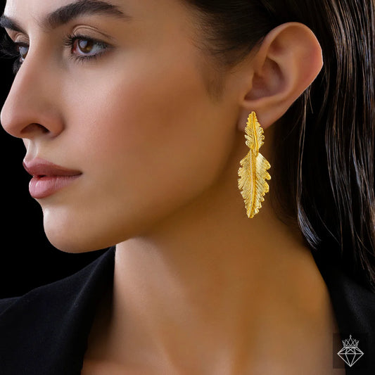 Maison Kystria  Anti-Tarnish Leafy Dangler Earrings