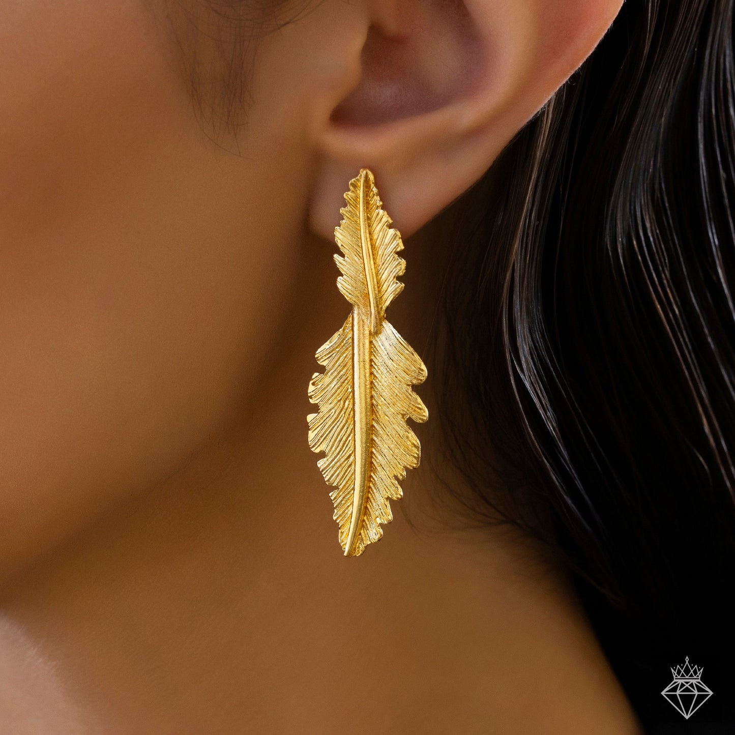 Maison Kystria  Anti-Tarnish Leafy Dangler Earrings