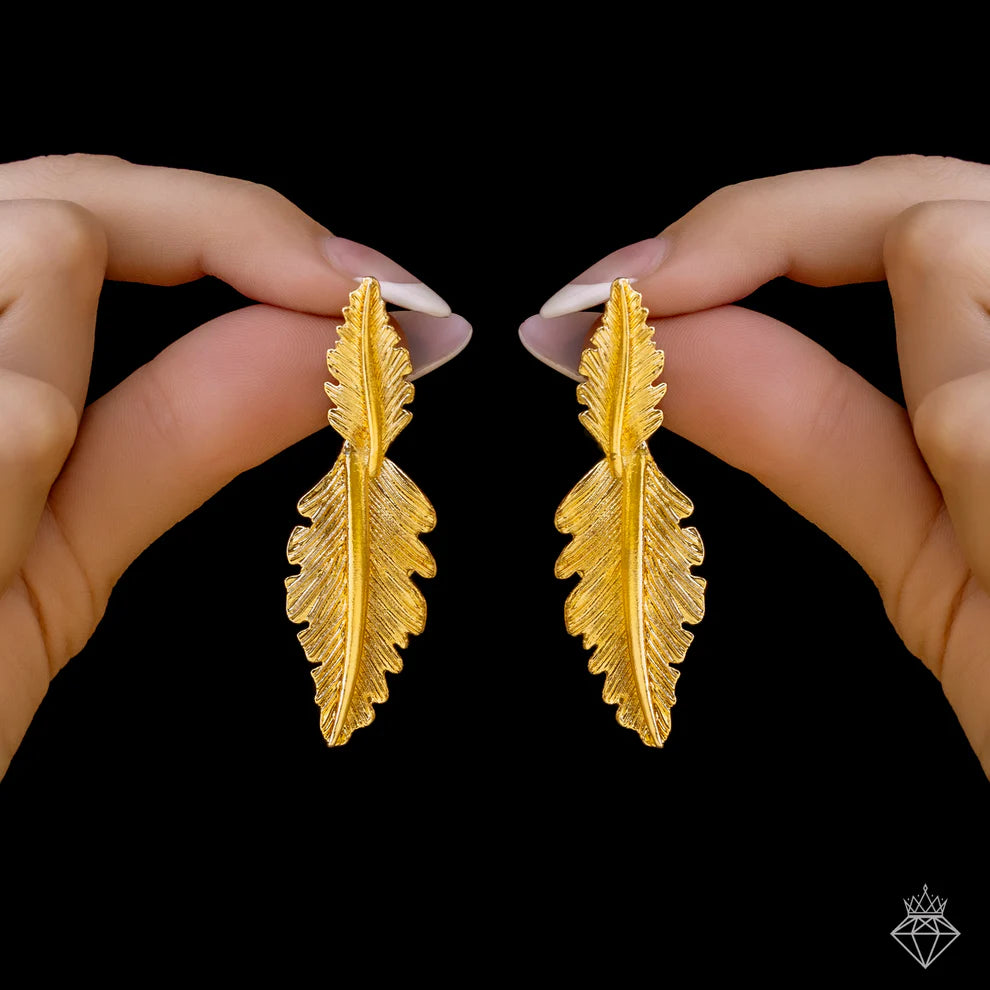 Maison Kystria  Anti-Tarnish Leafy Dangler Earrings