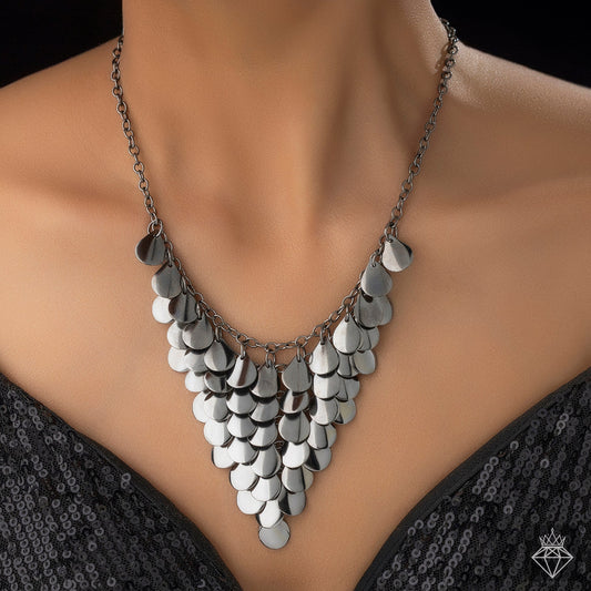 Maison Kystria Anti-Tarnish Drop Charm Statement Necklace✨