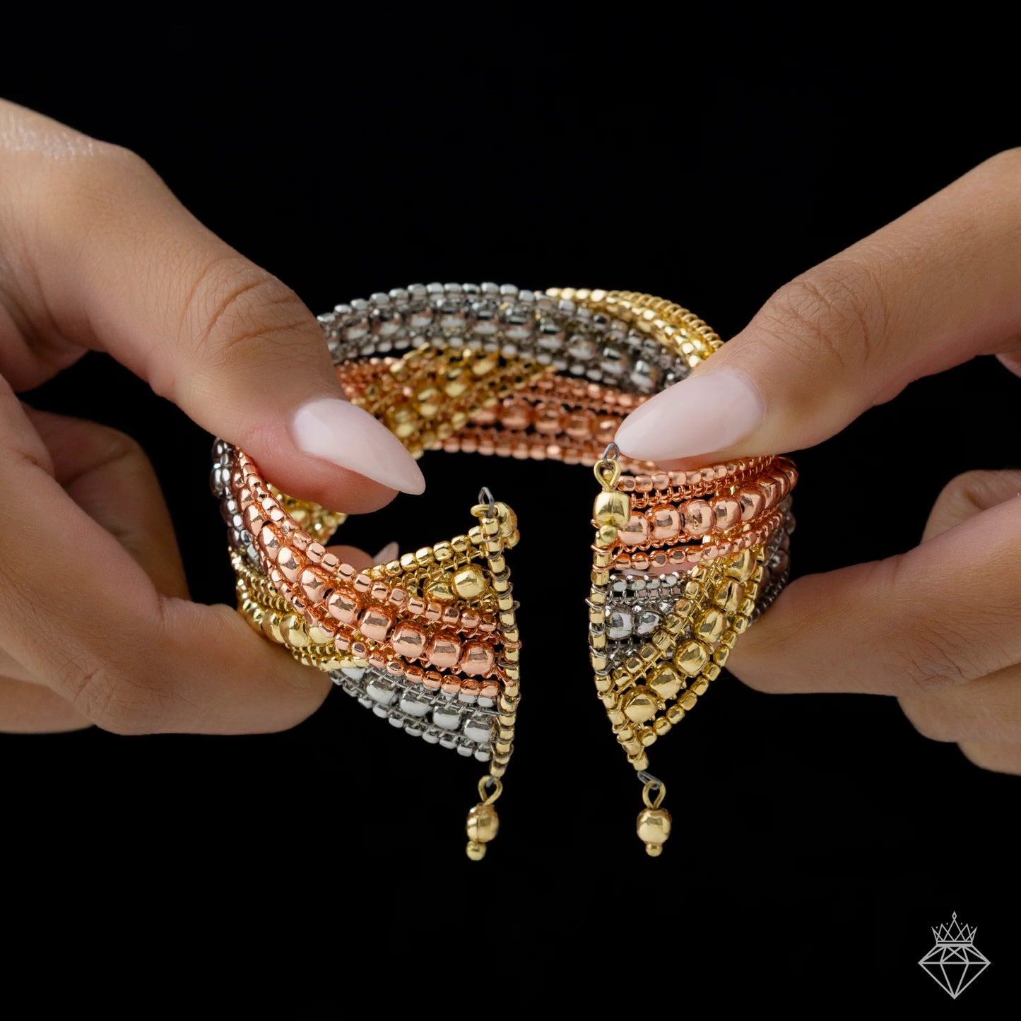 Maison Kystria Anti-Tarnish Tri-Tone Cuff Bracelet