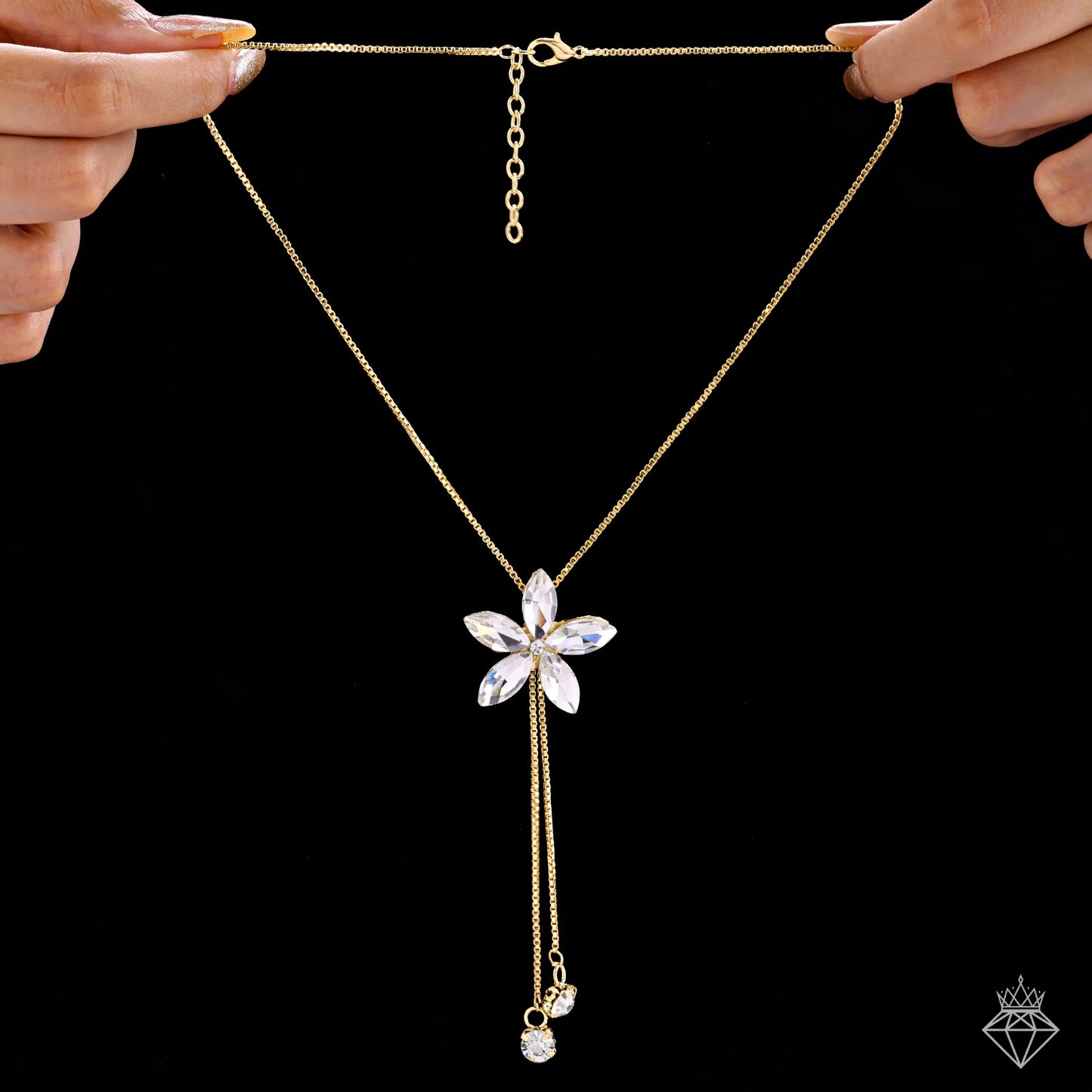 Maison Kystria Anti-Tarnish Crystal Flower Necklace