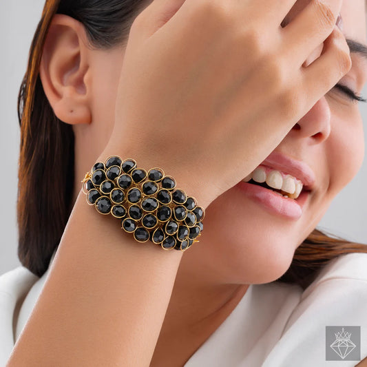 Maison Kystria Spectacular Black Crystal Stone Bracelet