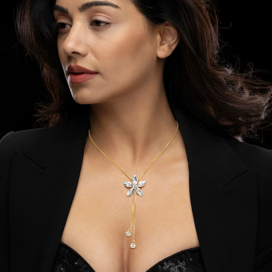 Maison Kystria Anti-Tarnish Crystal Flower Necklace