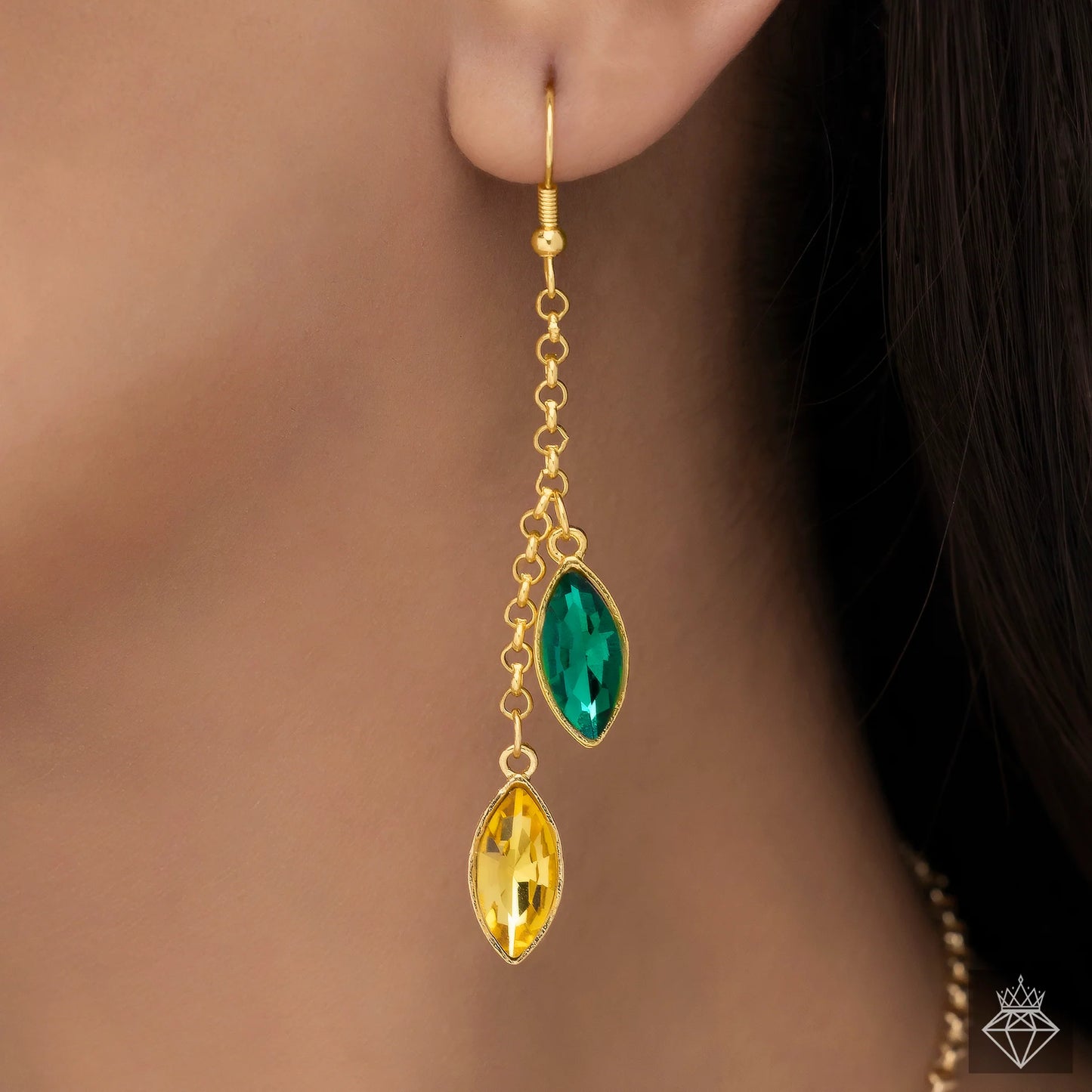 Maison Kystria Anti-Tarnish Multicoloured Crystal Necklace Set With Earrings✨