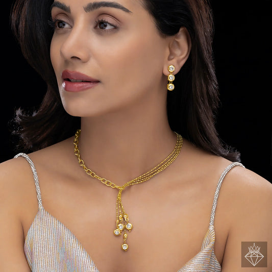 Maison Kystria  Anti-Tarnish Crystal Necklace Set With Earrings