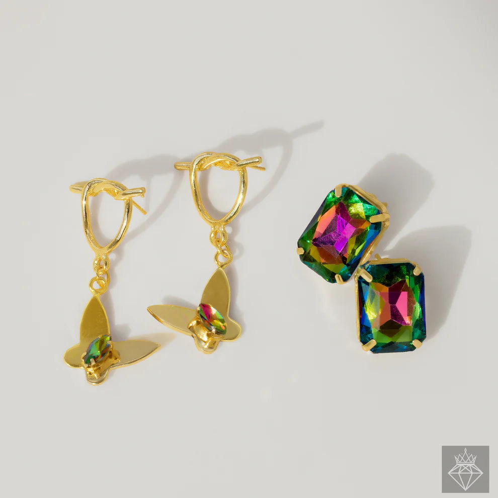 Maison Kystria Anti-Tarnish Pack of 2 Crystal Earrings
